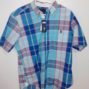 Polo by Ralph Lauren Men's Blue Plaid Shirt Large New W Tags